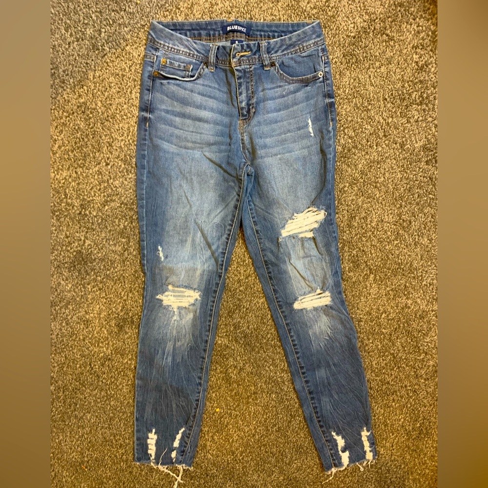 Blue Spice distressed skinny jeans